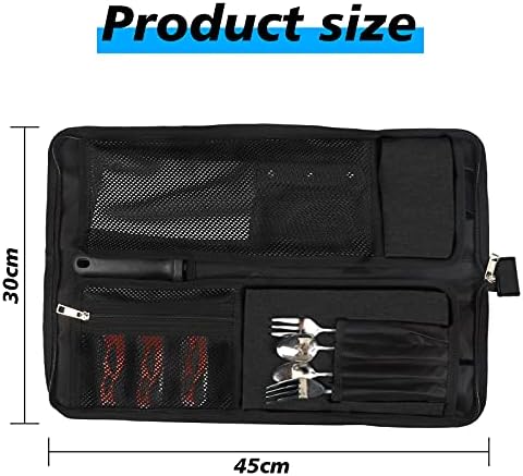 Premium Chefs Knife Roll Bag 13 Slots Zippered Closure