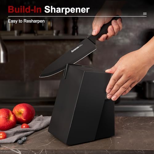 15-Piece German Stainless Steel Knife Set with Built-In Sharpener Lifetime Warranty