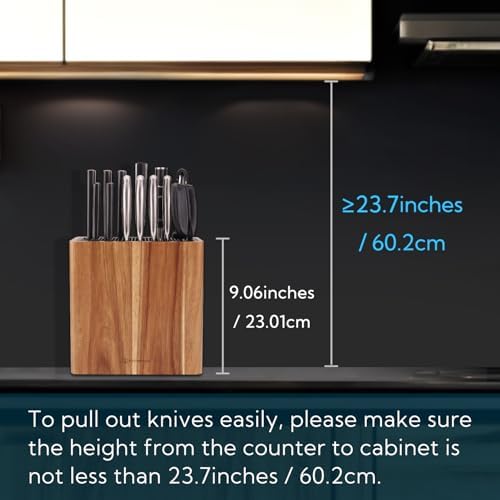 Kitchendao XL Acacia Wood Knife Block Holder