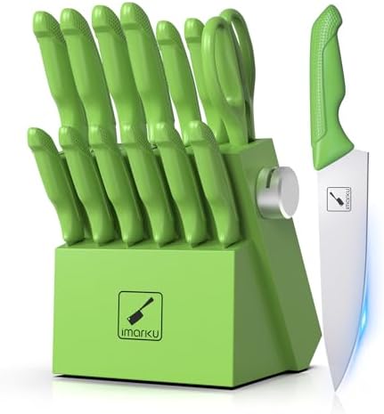 Premium Japanese Stainless Steel Knife Set with Built-in Sharpener