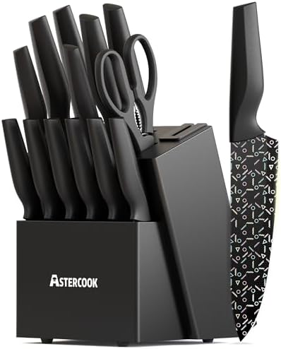 Astercook 15-Piece Knife Set with Built-in Sharpener