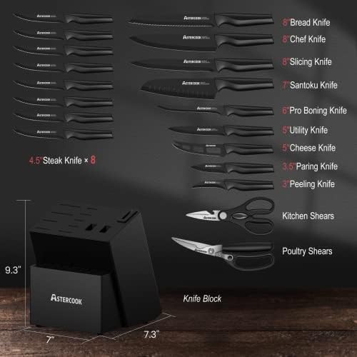 Sharp 21-Piece Knife Set Kitchenessential Collection