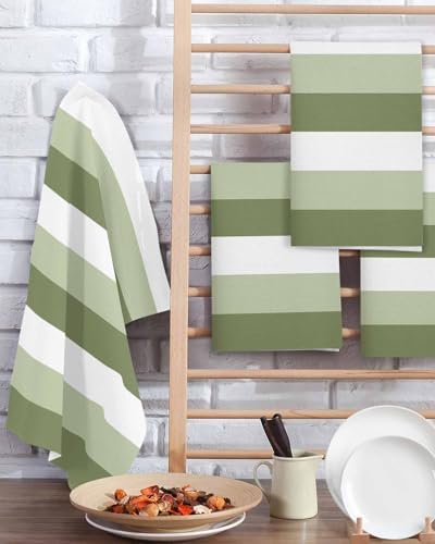 Sage Green Waffle Kitchen Hand Towels Set of 3