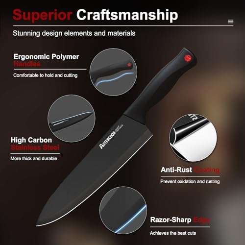 15-Piece German Stainless Steel Knife Set with Built-In Sharpener Lifetime Warranty