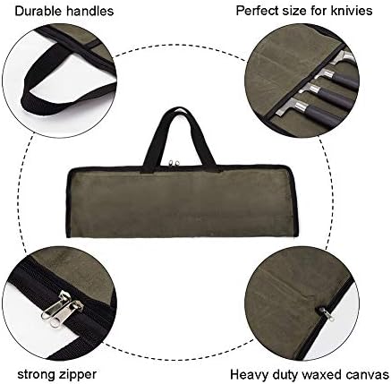 QEES Chef Knife Roll Bag with 4 Slots for Cooking entailments