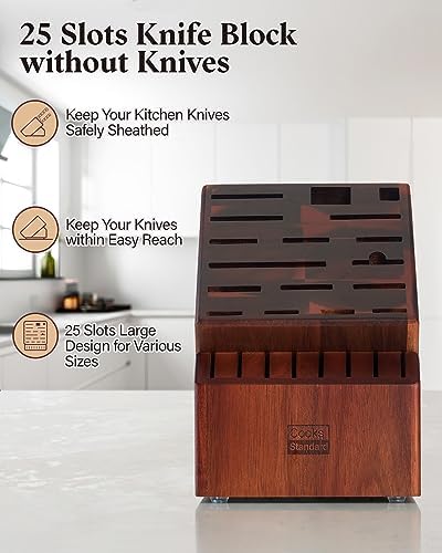 Cooks Standard Acacia Wood Knife Block for Easy Storage