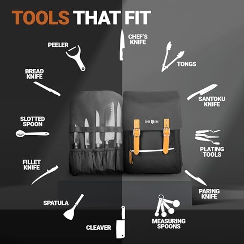 Stylish 30 Pocket Chef Knife Bag for Organization and Safety