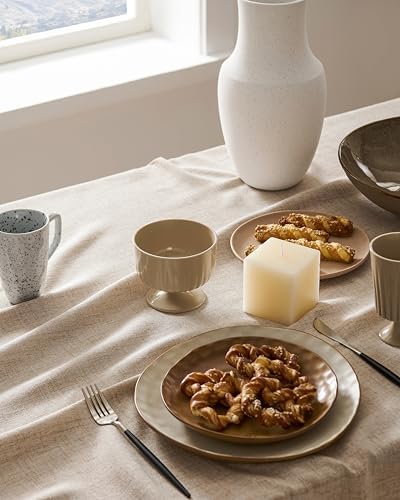 Muted Color Linen TableclothFarmhouse Style