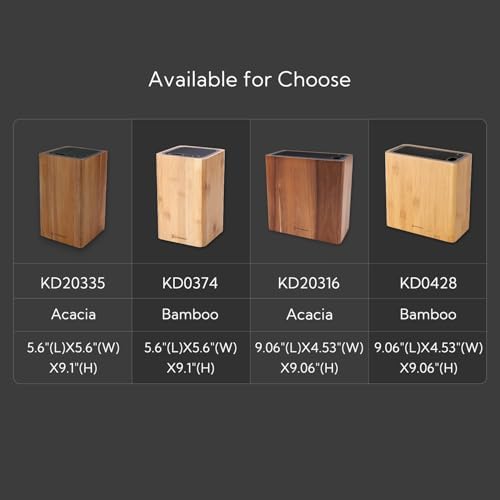 Kitchendao XL Acacia Wood Knife Block Holder