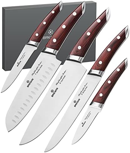 Brewins ChefiLOSOPHI Japanese Chef Knife Set 5PCS Ergonomic Design Complete Set