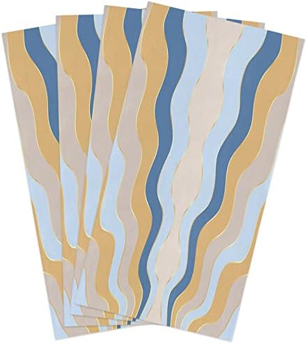 ZOE GARDEN Abstract Kitchen Towels 4-PC Geometric Stripes Quick-Dry Microfiber Dishcloth