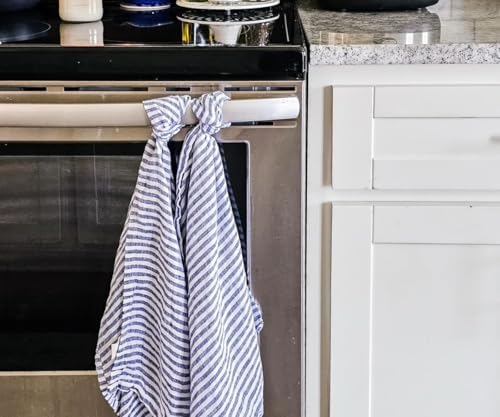 All Cotton and Linen Blue Kitchen Towels