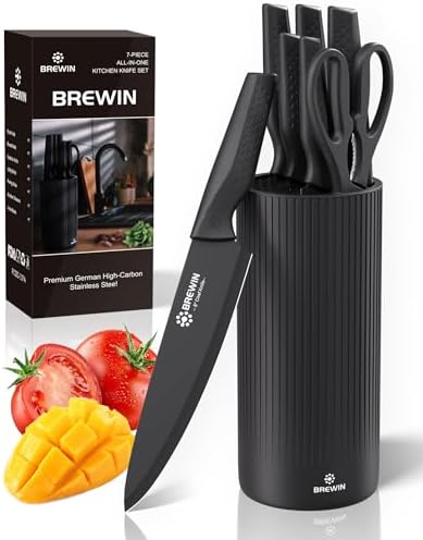 Brewin Kitchen Knife Set All-In-One Knife Block for Home Kitchen