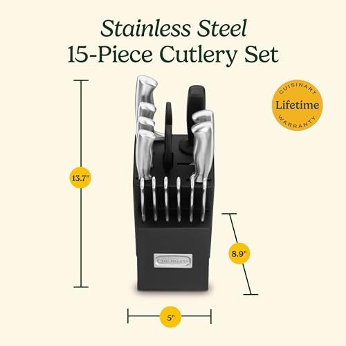 Premium Block Knife Set 15-Piece with Extra-Sharp Blades