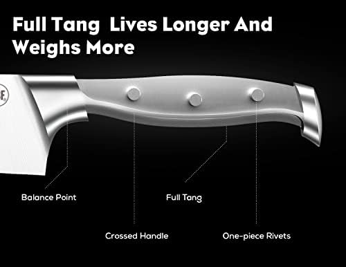 Professional Chef Knife Set German Stainless Steel Full Tang with Sharpener