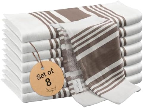 Urban Villa Cotton Dish Cloth Set of 8 - GreyWhite 1