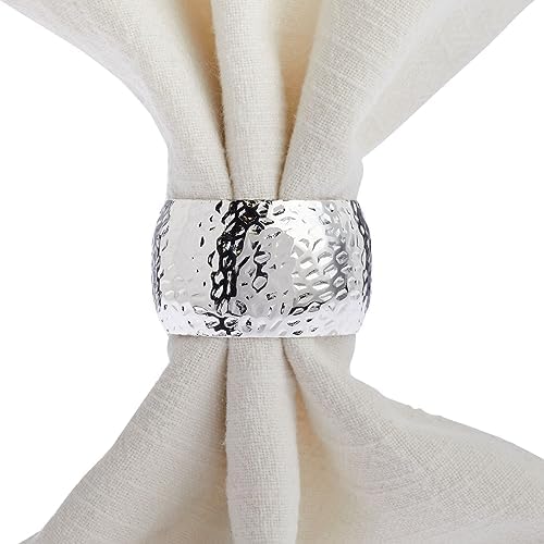 12-Piece Silver Napkin Rings for Weddings Parties