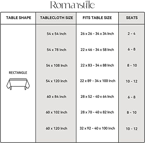 Romanstile 100 Waterproof PVC Tablecloth - 54 x 78 Inch Black