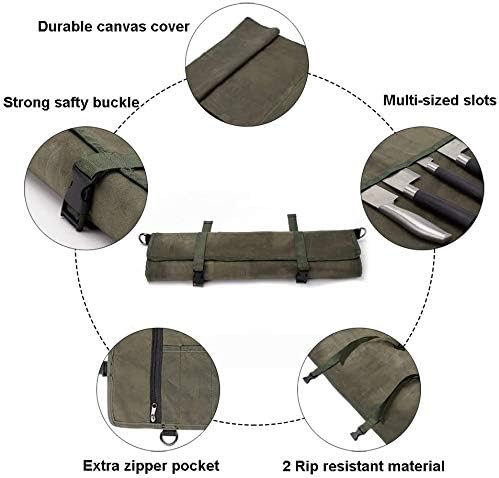 Hersent Chefs Knife Roll Bag Durable Functional Kitchen Tool
