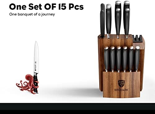 Professional Chef Knife Set German Stainless Steel Full Tang with Sharpener