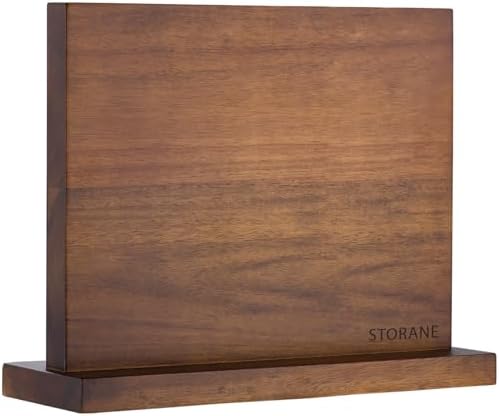 Storane Magnetic Knife Block - Acacia Wood Double Sided Holder