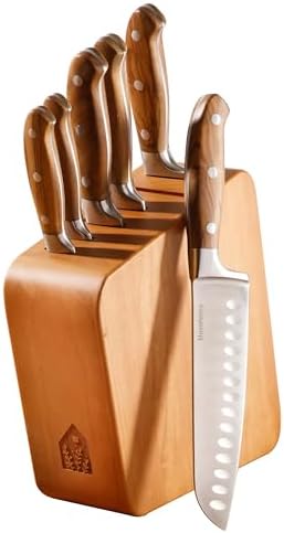 Bloomhouse Italian Olive Wooden Knife Block Set