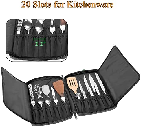 Samdew Chef Knife Bag with 20 Slots and Lockhole 1