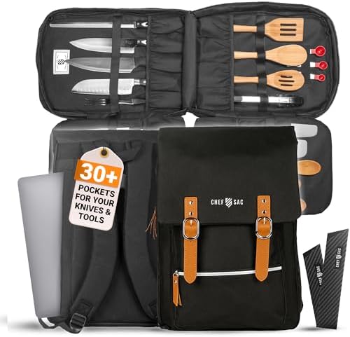 Stylish 30 Pocket Chef Knife Bag for Organization and Safety