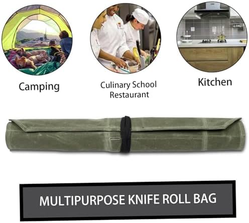 Professional Knife Roll Holder - 7 Slots Secure Durable Kitchen Tool Organizer