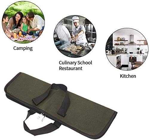 QEES Chef Knife Roll Bag with 4 Slots for Cooking entailments