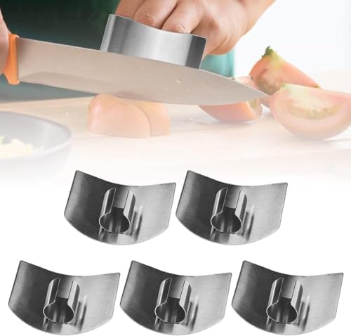 BINGONE 5 PCS Stainless Steel Finger Guard for Cutting Food