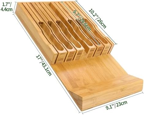 VaeFae Bamboo Knife Organizer - Store 12 Knives Keep Them Sharp in Style