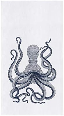 CF Blue Octopus Embroidered Kitchen Towel