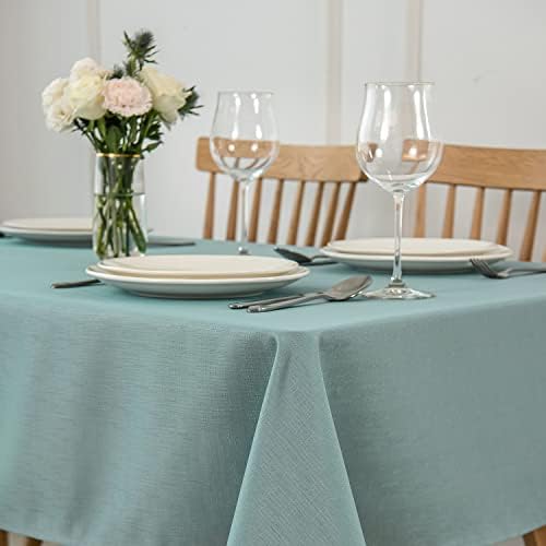Maxmill Slubby Texture Tablecloth Slate Blue - Durable for Dining Events