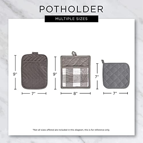 DII Home Sweet Farmhouse Kitchen Collection 4-Piece PotholderOven MittDishtowel Set French Blue