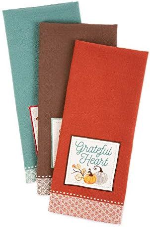 Grateful Thanksgiving Fall Kitchen Towels 18x28 Set