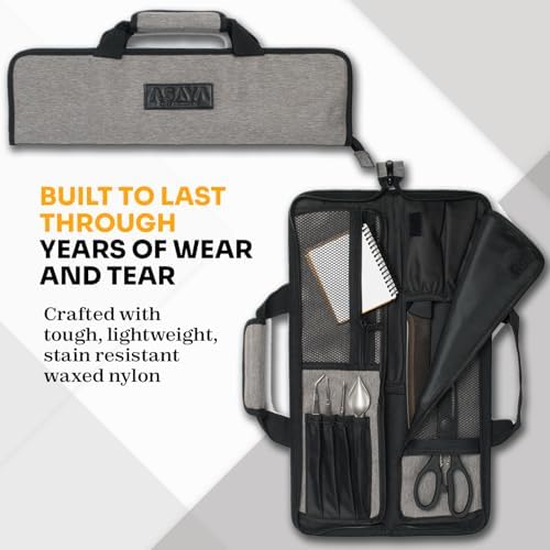 Asaya Chef Knife Roll Bag - 12 Pockets for Easy Storage