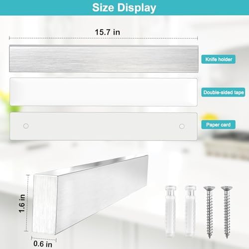 16-inch Magnetic Knife Strip No Drill Heavy Duty