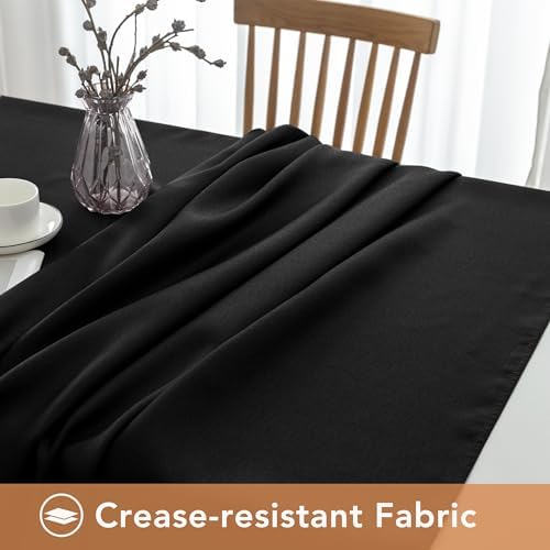 BIFENBI Premium Tablecloth for Parties - 60x84 Inch Black Textured