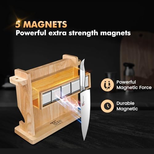 14-Piece Ergonomic Japanese-Style Knives Set with Magnetic Block