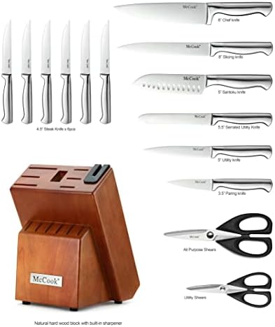 Premium German Stainless Steel Knife Set with Built-in Sharpener