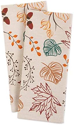 Durable Autumn Leaves Kitchen Towels Set 18x28