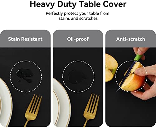 Romanstile 100 Waterproof PVC Tablecloth - 54 x 78 Inch Black
