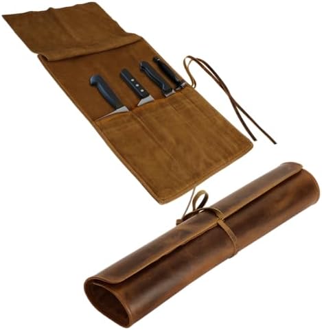 ELIZO Handcrafted Leather Knife Roll Bag
