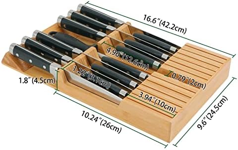 Utoplike Bamboo Knife Block - Organize Your Kitchen Tools