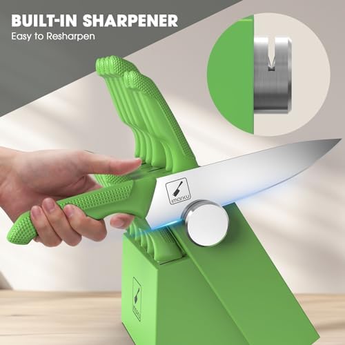 Premium Japanese Stainless Steel Knife Set with Built-in Sharpener