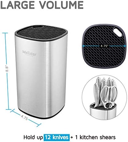 Universal Square Knive Holder Stainless Steel Doorstop Detachable Large Capacity
