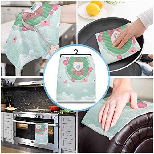 ZOE GARDEN Valentines Absorbent Microfiber Kitchen Towels