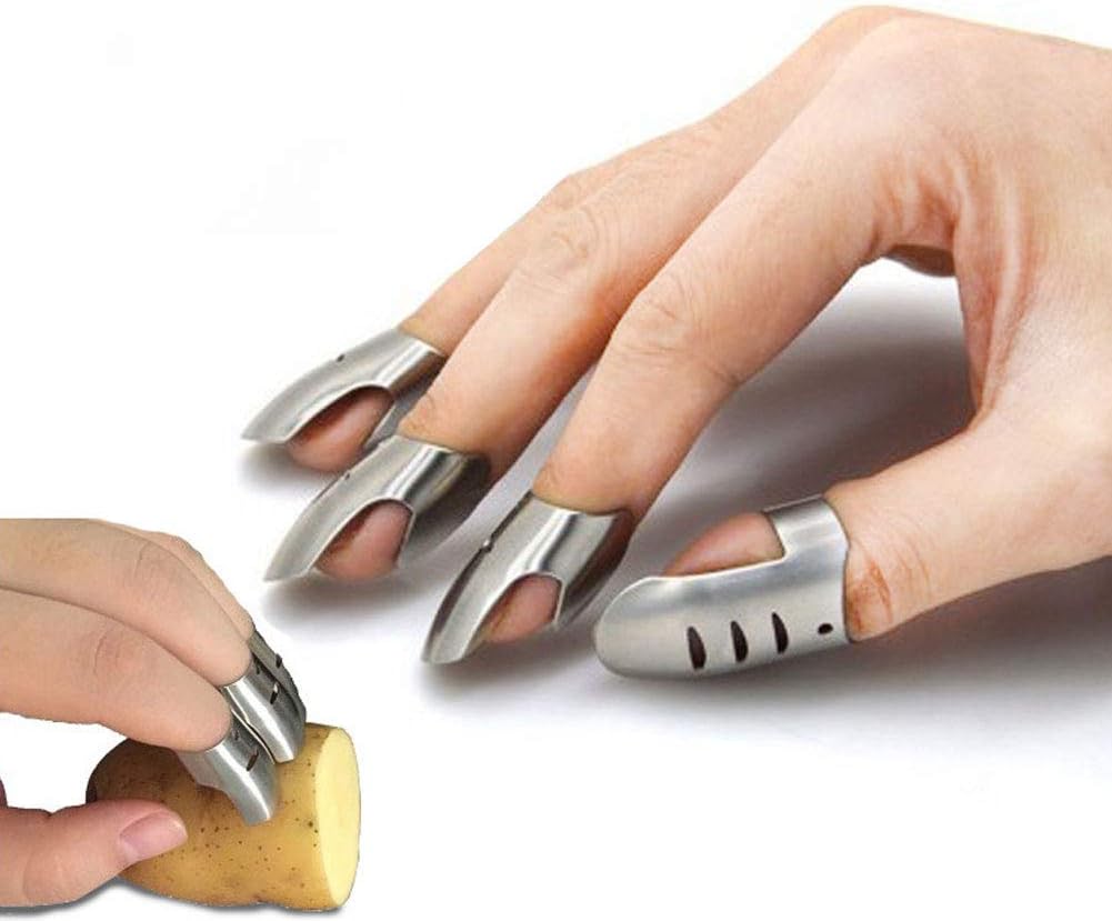4-Piece Stainless Steel Finger Guards Safe Practical Protection for Your Kitchen