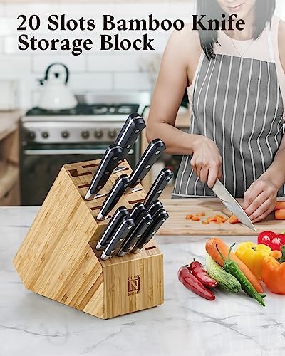 Cook N Home Bamboo Knife Storage Block